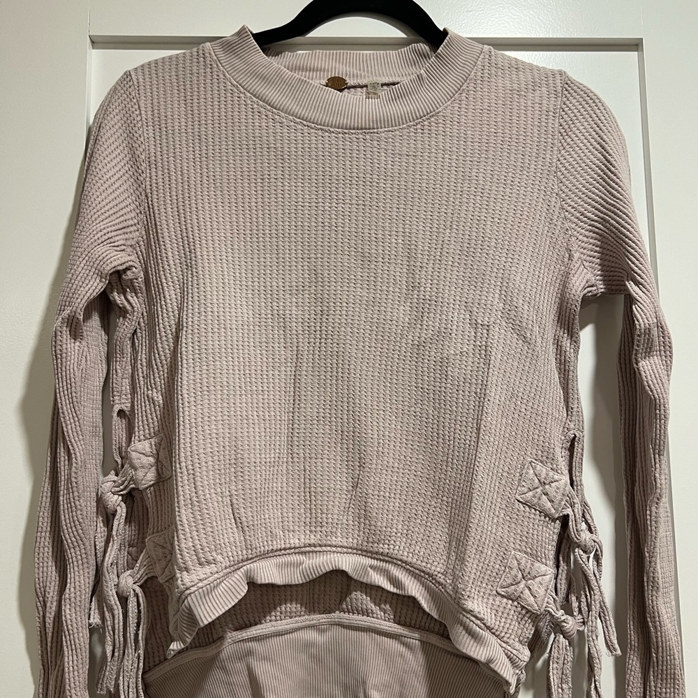 Free People FP One Cropped Thermal Hi Low Interlaken Top - Picture 5 of 5